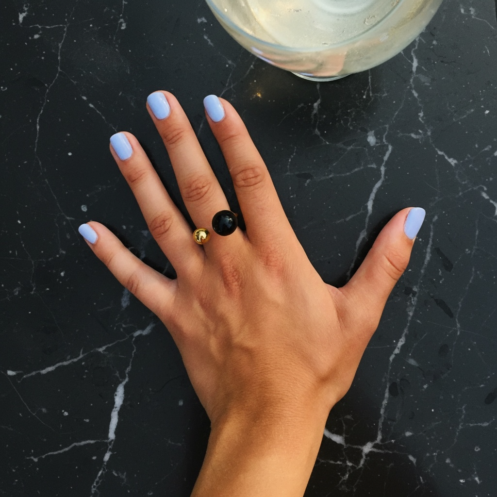 Twin ring black onyx