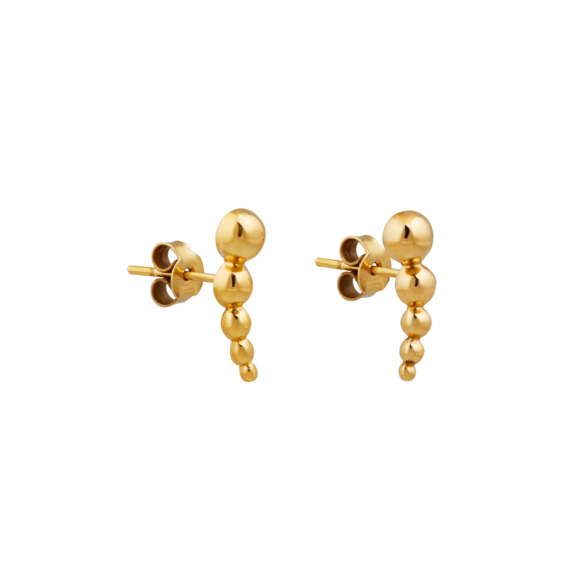 Tiny balls earrings brass