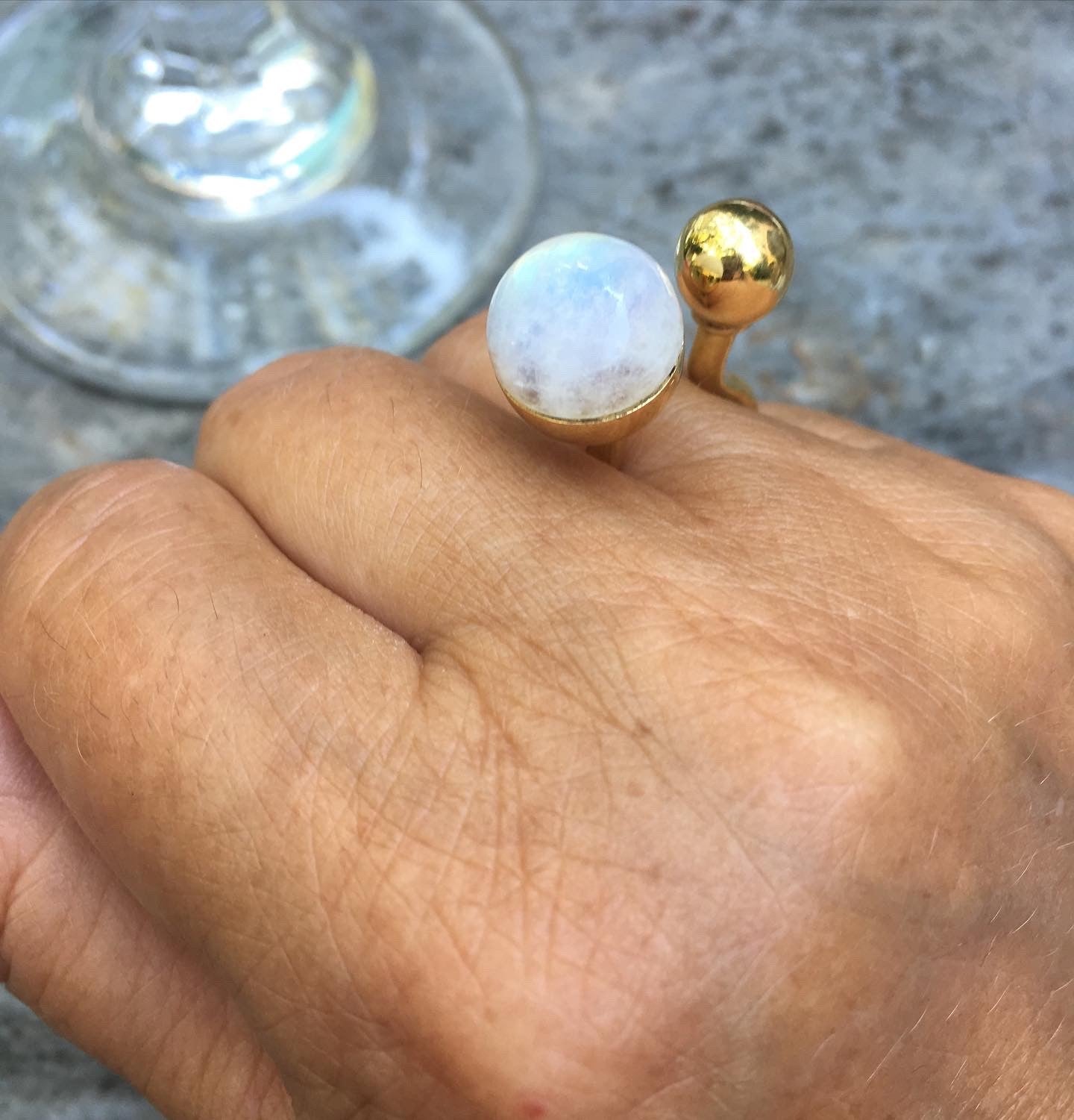 Twin ring moonstone